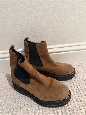Marc fisher 5.5 leather boots brown and black